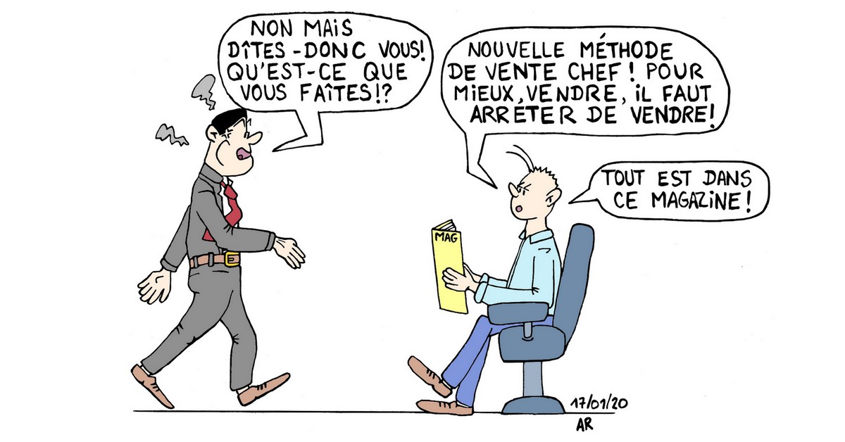 Pourquoi j'ai arrêté les techniques de vente pour vendre plus ! Image marrante et blague courte