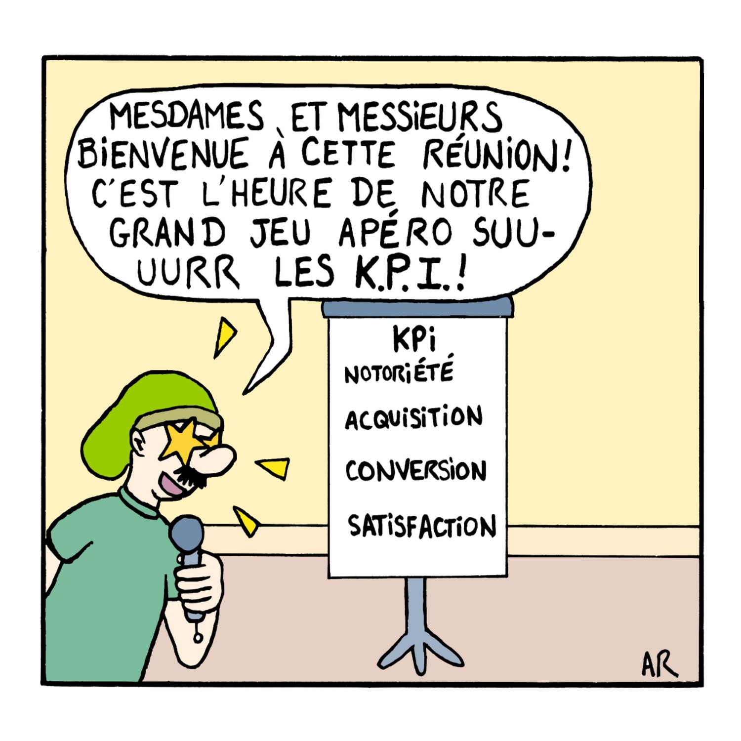 image drôle sur le storytelling en réunion d'entreprise