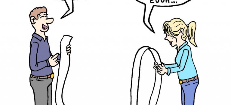 Dessin d'humour sur le travail et les processus entreprise.