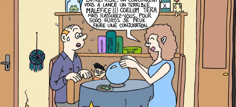 Dessin sur le marketing prédictif en entreprise - blague du jour