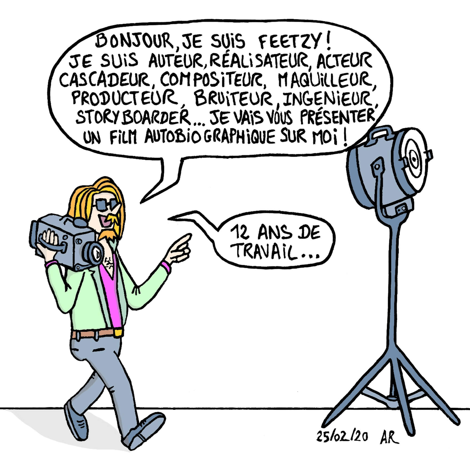 Dessin marrant d'un riche Youtubeur