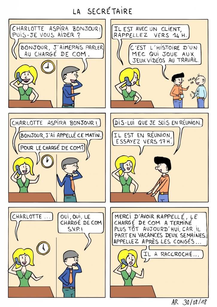 Webtoon Français - Bande dessinée hilarante sur la secrétaire.