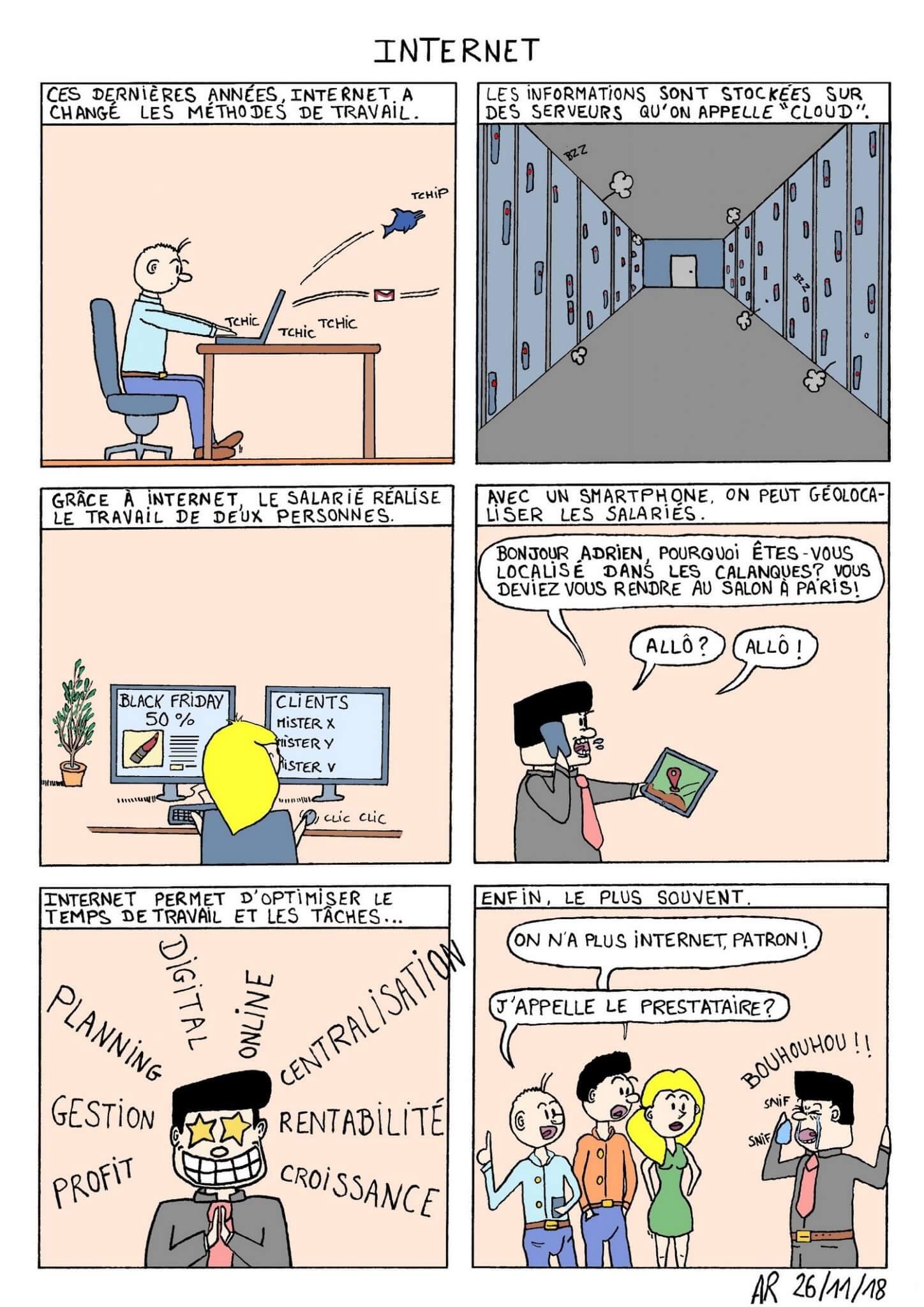 bande dessinée en ligne - Humour sur Internet dans les entreprises. web toon.