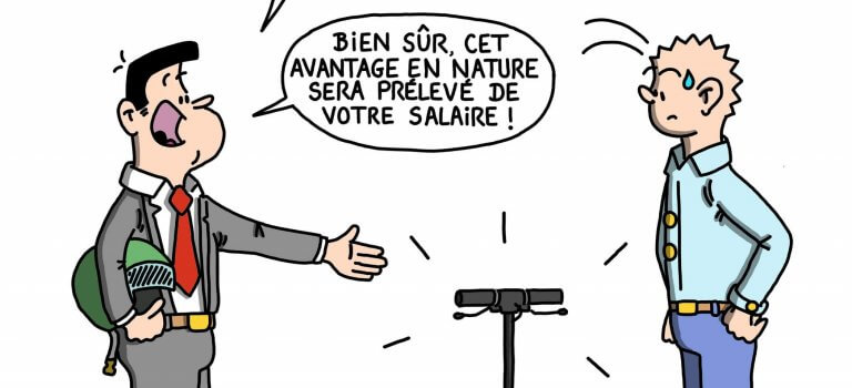 Dessin humoristique travail sur les véhicules sur la trottinette électrique - Blague, dessin et humour sur les véhicules professionnels