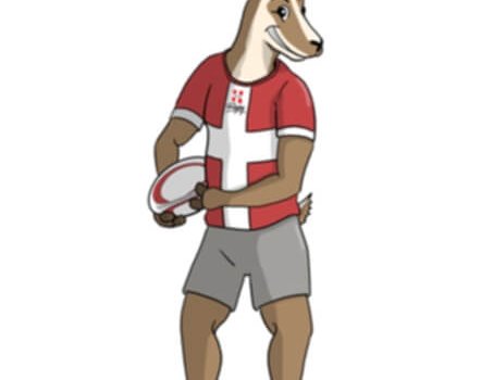 Illustration mascotte de rugby pour un comité départemental