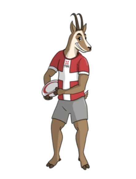 Illustration mascotte de rugby pour un comité départemental