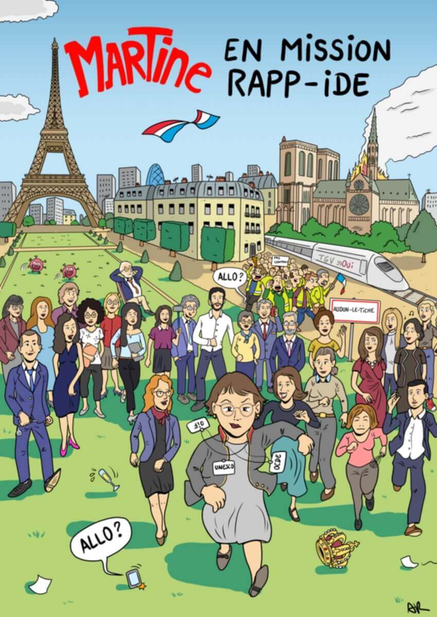 Bande dessinée de retraite de Martine ambassadeur du Luxembourg