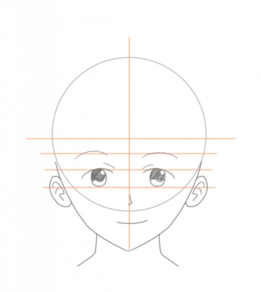 dessiner visage vue de face - cours manga