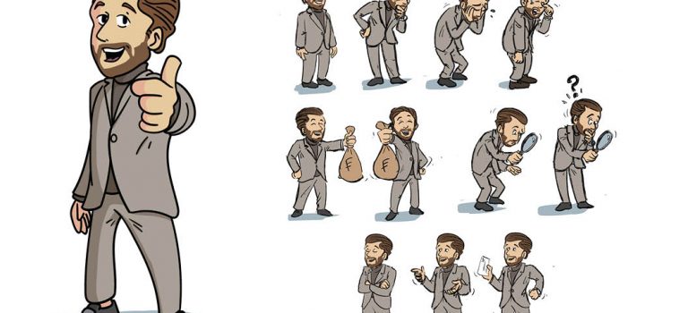 Chara design et illustrations vectorielles pour un jeu de société