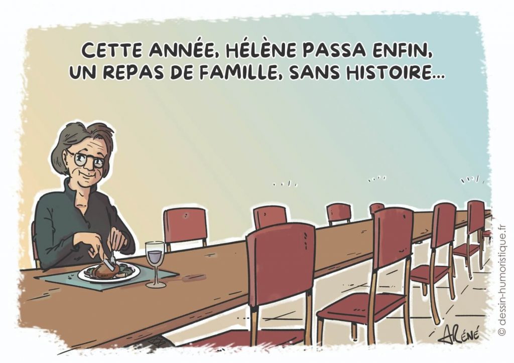 dessin drôle repas de famille